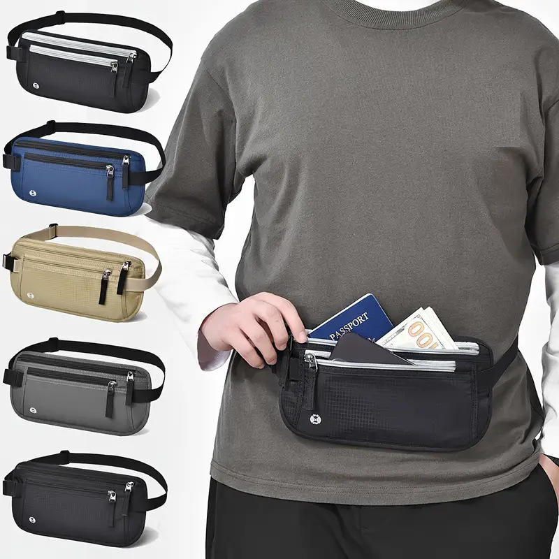 กระเป๋าคาดเอวเดินทาง ซ่อนกันขโมย RFID กันน้ำ