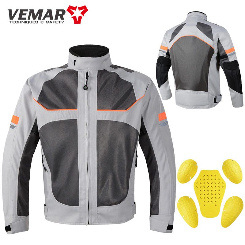 VEMAR เสื้อแจ็คเก็ตขี่มอเตอร์ไซค์ผู้ชาย ระบายอากาศ พร้อมเกราะ